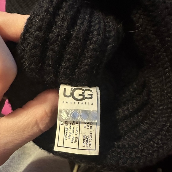 UGG tall sweater 8 Black Knit Button Boots - Picture 9 of 10